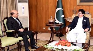 President Masood calls on acting President Sadiq Sanjrani