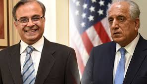Pakistani ambassador Asad Majeed meets US diplomat Zalmay Khalilzad