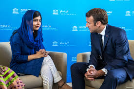 Nobel peace laureate Malala Yousafzai calls on President of France