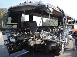 2 die, 8 injured in bus-truck collision