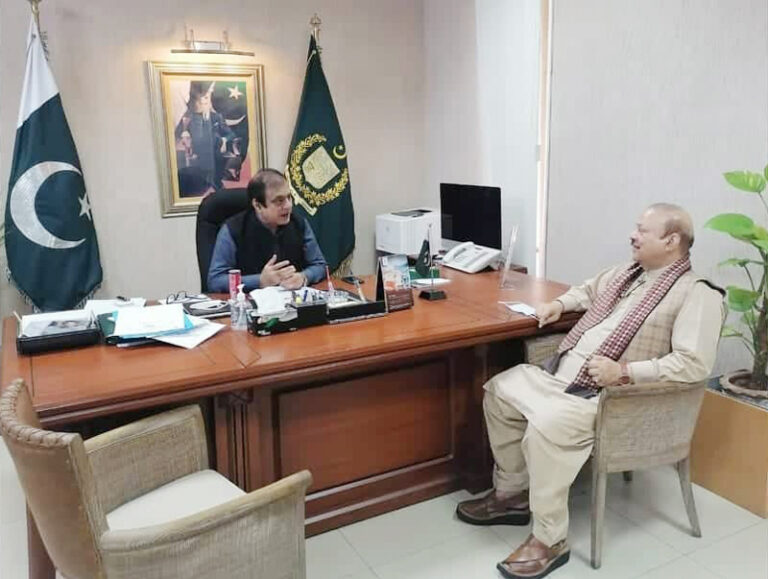 Barrister Sultan calls on federal Minister for Information Shibli Faraz