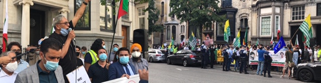 A protest held on 15th August in Brussels against Indian brutalities in Kashmir