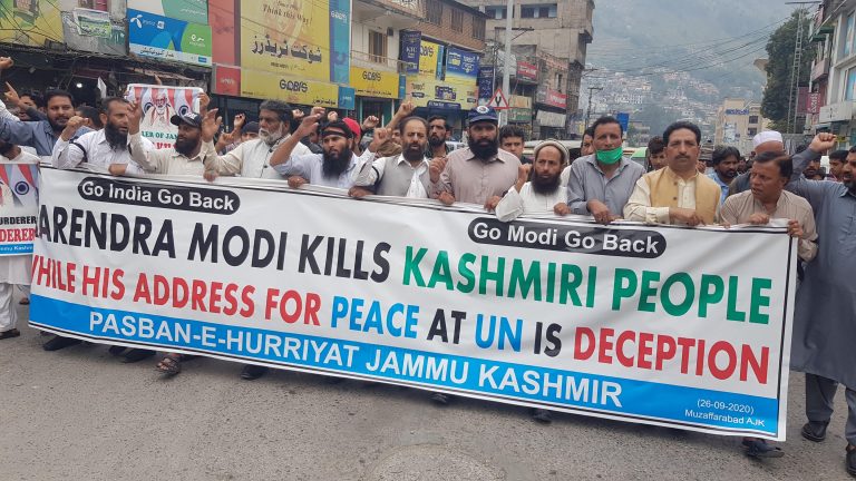 Protest in Kashmir on Narendra speech at UNGA