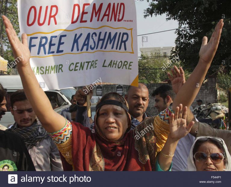 Kashmir Centre Lahore stages protest against Indian invasion of Kashmir