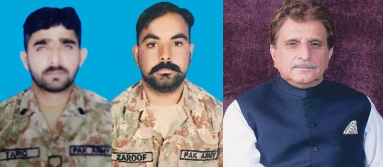 AJK PM pays rich tributes to martyred soldiers Lance Naik Tariq and Sepoy Zarof