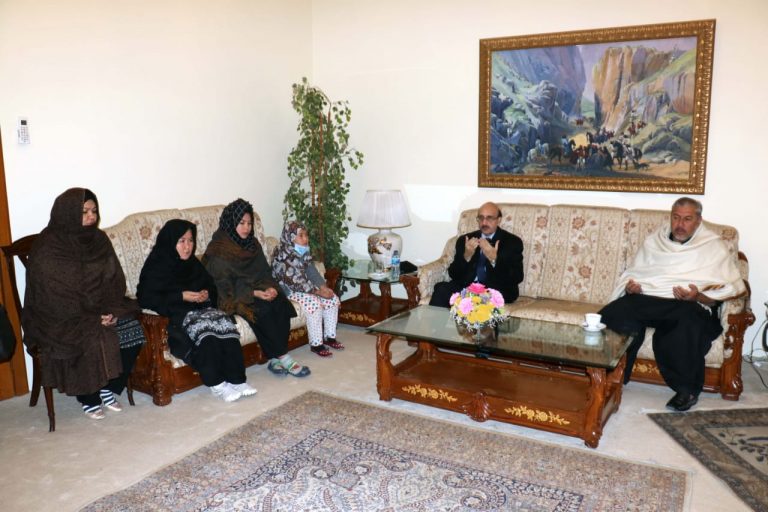 Masood Khan condoles with families of victims of Machh incident.