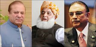 Nawaz, Zardari, Fazl make contacts by telephone to deliberate over new strategy