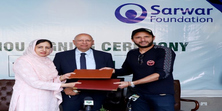 MoU signed between Shahid Afridi Foundation and Sarwar Foundation