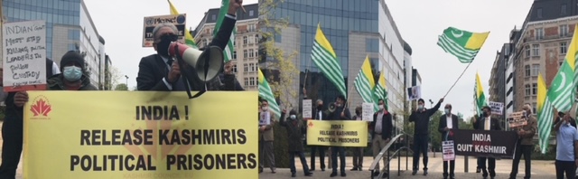 Protesters in Brussels express solidarity with the oppressed Kashmiris