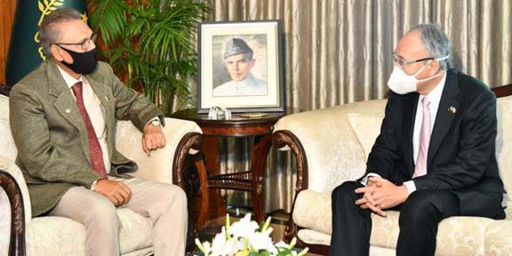 Ambassador of Japan to Pakistan Kuninori Matsuda meets President Arif Alvi