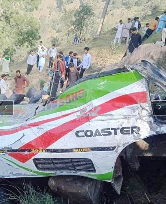 22 people killed, 13 injured as over-loaded Coaster falls into deep gorge in AJK