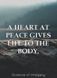 A Heart At Peace Gives Life To The Body