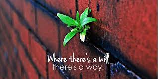 ” Where there is will, there is a way”