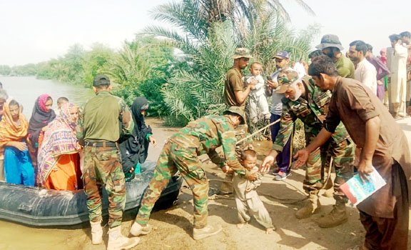 PAKISTAN NAVY RESCUE & RELIEF OPERATION IS UNDERWAY IN FLASH FLOOD HIT AREAS
