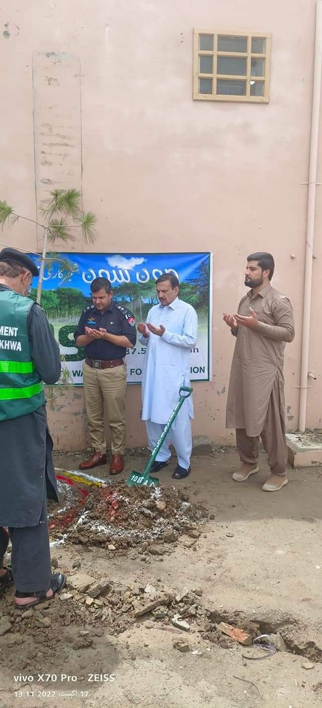 DPO South Waziristan Khan Zeb Mohmand inaugurated plantation drive in police line.