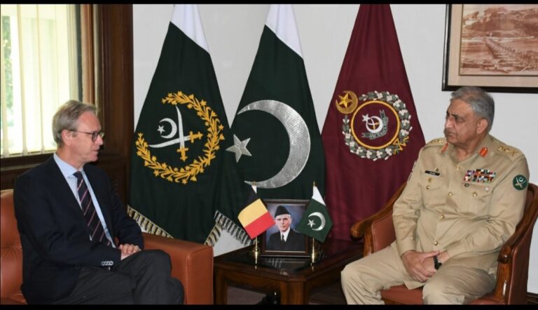 Mr Charles Joseph M Delogne called on General Qamar Javed Bajwa at GHQ