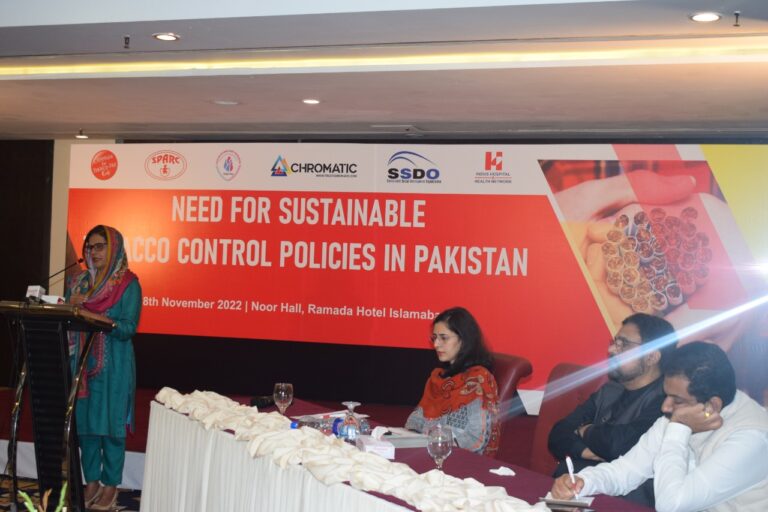 SPARC organized a seminar on “Need for Sustainable Tobacco Control Policies in Pakistan”