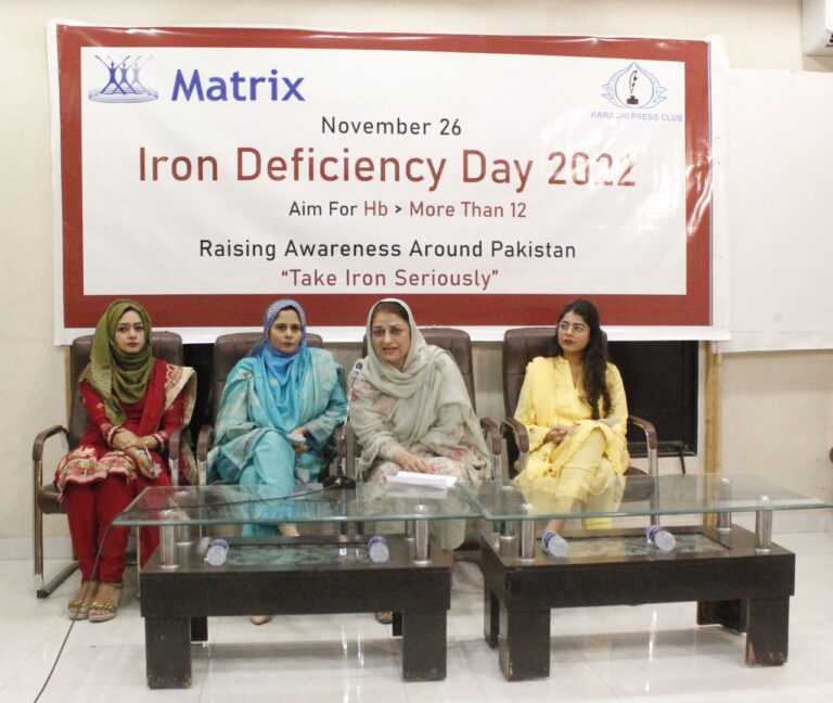 Matrix Pharma took a lead in advocacy and awareness on ‘Iron Deficiency in Pakistan’