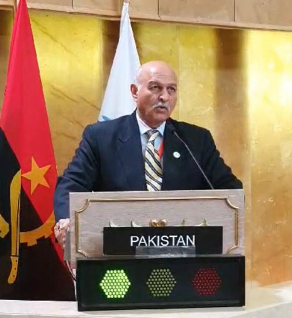 IPU Conf Mushahid condemns Western double standards on Gaza Genocide