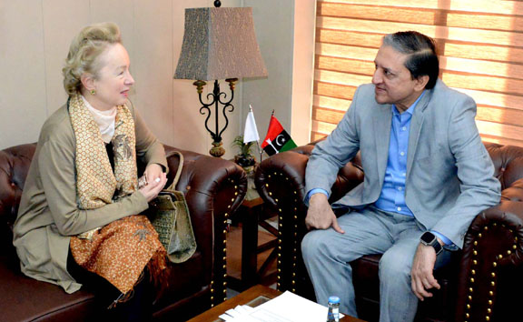 Austrian Ambassador to Pakistan, H.E Andrea Wicke, called on Senator Saleem Mandviwalla.