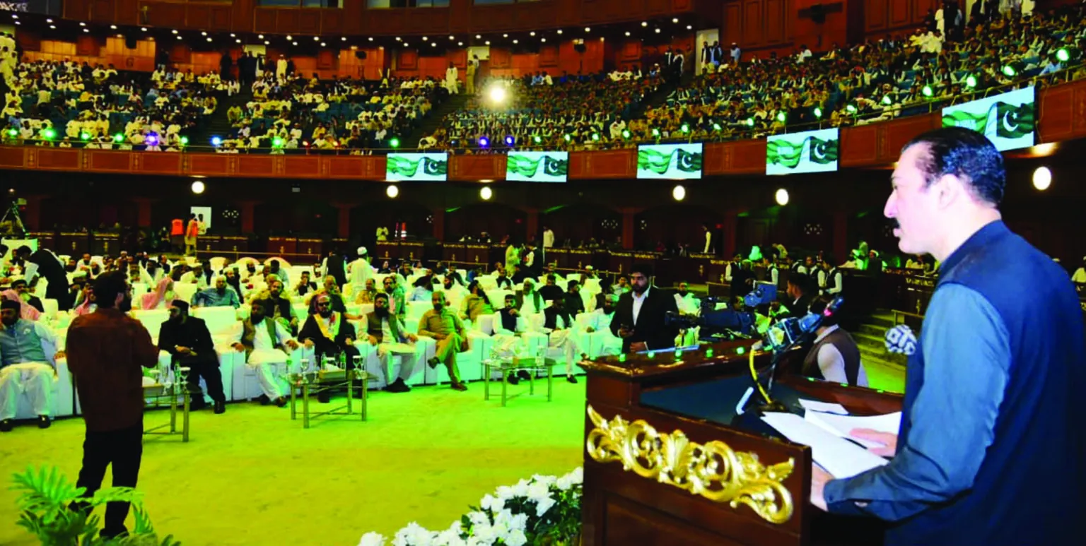 AJK PM Faisal Mumtaz Rathore Calls for Muslim Unity and Global Peace at 6th Paigham-e-Islam Conference in Islamabad